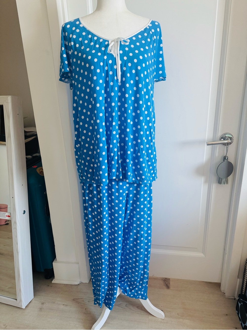 kate spade Blue & White Polka Dot Two-Piece Pajama Set